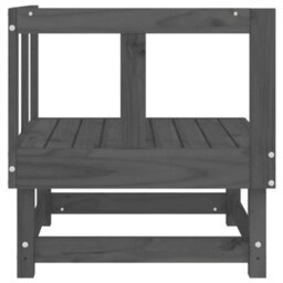 Berkfield Garden Corner Sofa Grey Solid Wood Pine - thumbnail 4
