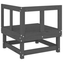 Berkfield Garden Corner Sofa Grey Solid Wood Pine - thumbnail 5