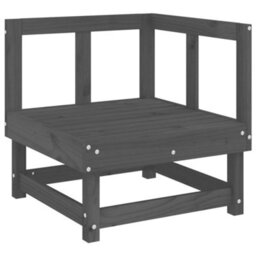 Berkfield Garden Corner Sofa Grey Solid Wood Pine - thumbnail 2