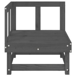 Berkfield Garden Corner Sofa Grey Solid Wood Pine - thumbnail 3