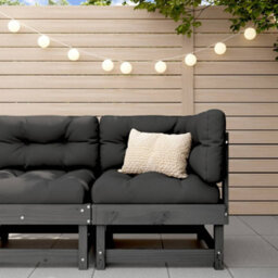 Berkfield Garden Corner Sofa Grey Solid Wood Pine