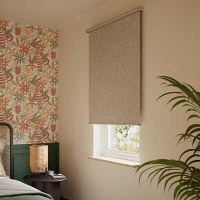 GoodHome Novan Cordless Taupe Blackout Roller Blind (W)90Cm (L)180Cm - image 1