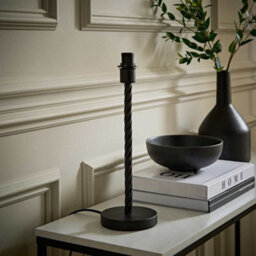 Valuelights Maura Matte Black Twisted Metal Table Lamp Base - thumbnail 1