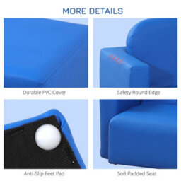 Homcom Kids Mini Sofa 2 In 1 Table Chair Set Children Armchair Seat Girl Boys - thumbnail 5