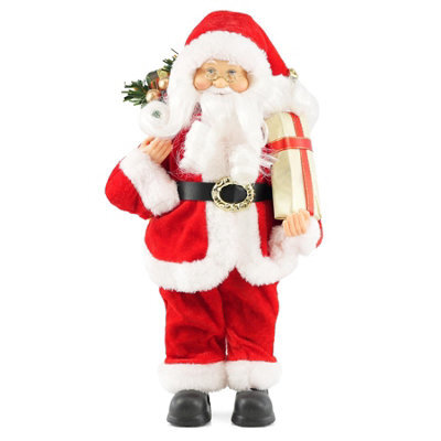 "GEEZY The Magic Toy Shop 12"" Standing Santa Claus Figure Traditional Christmas Decoration Xmas Ornament" - image 1