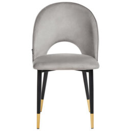 Beliani Set Of 2 Dining Chairs Magalia Velvet Grey - thumbnail 5