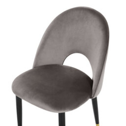 Beliani Set Of 2 Dining Chairs Magalia Velvet Grey - thumbnail 7
