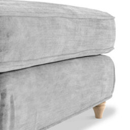 Alfie Ice Grey Footstool For Living Room - Fully Assembled By Roseland Furniture - thumbnail 5