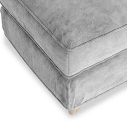 Alfie Ice Grey Footstool For Living Room - Fully Assembled By Roseland Furniture - thumbnail 4