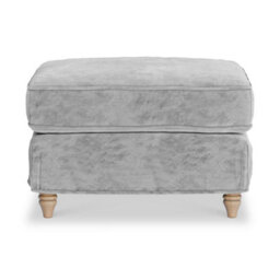Alfie Ice Grey Footstool For Living Room - Fully Assembled By Roseland Furniture - thumbnail 3