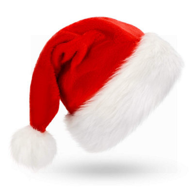 Amorly 33X45Cm Adult Christmas Santa Hat, Thicken Soft Velvet Comfortable Santa Hat, Holiday Party Headwear For Christmas Decorations - image 1