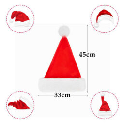 Amorly 33X45Cm Adult Christmas Santa Hat, Thicken Soft Velvet Comfortable Santa Hat, Holiday Party Headwear For Christmas Decorations - thumbnail 4