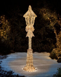 WeRChristmas Pre-Lit Twinkling Gold Lamp Post, 6 Ft - thumbnail 2