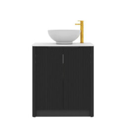 Royal Bathrooms Avenza 700mm Matt Obsidian Black Floor Standing Bathroom Vanity Unit 2 Door With Breeze Basin - thumbnail 6