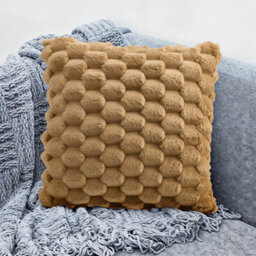 Thehotsale Set Of 2 Cozy Soft Plush Throw Pillow Cushion Covers Pillowcases Without Insert Bedroom Livingroom Pation Khaki 45Cm W X 45Cm D - thumbnail 4