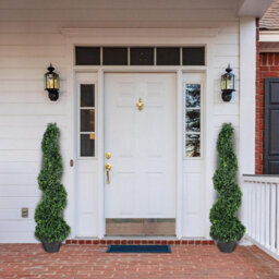 Pair - Artificial Spiral Tree 80Cm Decorative Topiary Plant For Indoor And Outdoor Use In Gardens Entrances And Patios - thumbnail 4