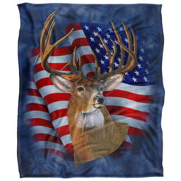 Jq Licensing Lz-Jp Silky American Flag Deer Supersoft Blanket Multicoloured (One Size) - thumbnail 1