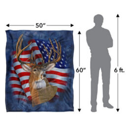 Jq Licensing Lz-Jp Silky American Flag Deer Supersoft Blanket Multicoloured (One Size) - thumbnail 5