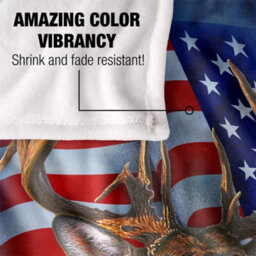 Jq Licensing Lz-Jp Silky American Flag Deer Supersoft Blanket Multicoloured (One Size) - thumbnail 4