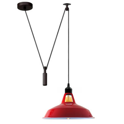 Modern Red Pendant Light For Kitchen Islands Long Metal Shade With 2M Wire Cord For Modern Kitchen, Dining Hall & Hallway - image 1