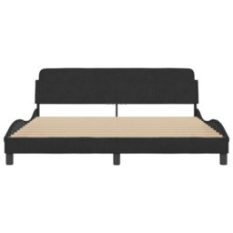 Berkfield Bed Frame Without Mattress Black 180X200 Cm Super King Velvet - thumbnail 4