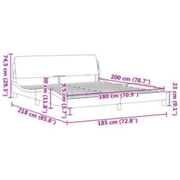 Berkfield Bed Frame Without Mattress Black 180X200 Cm Super King Velvet - thumbnail 9