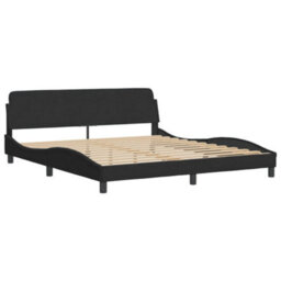 Berkfield Bed Frame Without Mattress Black 180X200 Cm Super King Velvet - thumbnail 3