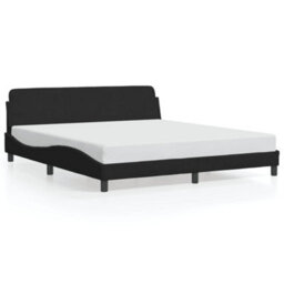 Berkfield Bed Frame Without Mattress Black 180X200 Cm Super King Velvet - thumbnail 2