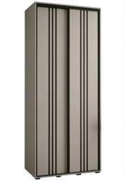 Arte Dakota Vi Sleek Cashmere & Black Sliding Door Wardrobe 1200mm H2350mm D600mm With Two Doors, Two Hanging Rails, And Six Shelves - thumbnail 1