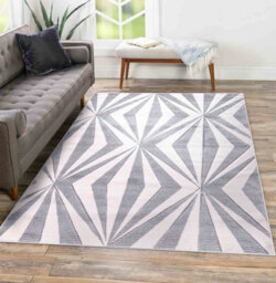 Valencia Modern Crystal Design Carved Area Rugs Silver 200X290 Cm - thumbnail 2