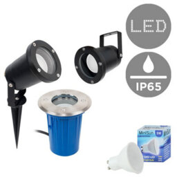 Valuelights Berwick Ip65 Rated 3 In 1 Ground/wall/spike Outdoor Light In Black Finish With Led Bulb - thumbnail 1