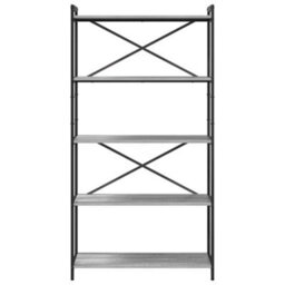 Berkfield Modern Bookcase Grey Sonoma 80 X 30 X 153 Cm Engineered Wood - thumbnail 5
