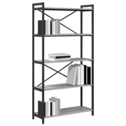 Berkfield Modern Bookcase Grey Sonoma 80 X 30 X 153 Cm Engineered Wood - thumbnail 3