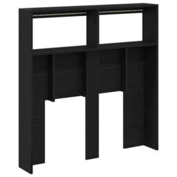 Berkfield Headboard Cabinet With Led Black Oak 100X17X102 Cm - thumbnail 9