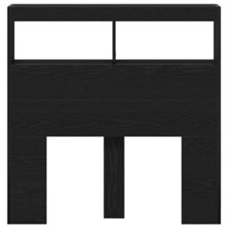 Berkfield Headboard Cabinet With Led Black Oak 100X17X102 Cm - thumbnail 7