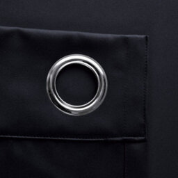 Ameha Plain Thermal Thick Blackout Curtains Ready Made Eyelet Ring Top Black Curtain Pair 90''x90'' With Tiebacks Home Decor Uk - thumbnail 8