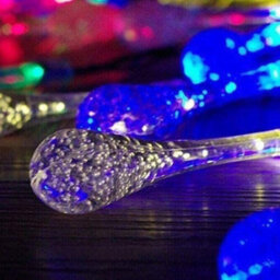 HSD 20 Led Blue & White Tear Drop Lights (4M) - Solar Power Lights For Christmas, Weddings, And Home Decor - thumbnail 1