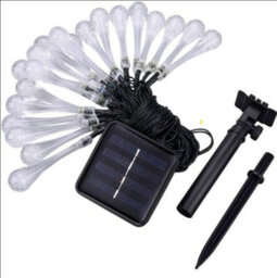 HSD 20 Led Blue & White Tear Drop Lights (4M) - Solar Power Lights For Christmas, Weddings, And Home Decor - thumbnail 7