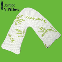 Homes & Linen V Shape Bamboo Pillow Memory Foam Orthopaedic V-Shaped Pillow Extra Cushioning Support For Head, Neck & Back - thumbnail 3