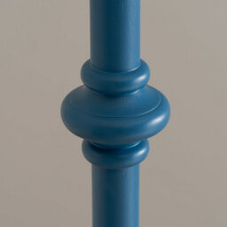 Loops Trendy 1380mm Tall Satin Marlin Blue Floor Lamp With Elegant Brass B22 Holder - thumbnail 4
