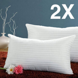 Ameha Stripe Filled Pillows Dream Sleep Premier Hotel Quality Hypoallergenic Pillows Anti Allergy Soft Quilted Pillow Pair - thumbnail 7