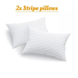 Ameha Stripe Filled Pillows Dream Sleep Premier Hotel Quality Hypoallergenic Pillows Anti Allergy Soft Quilted Pillow Pair - thumbnail 4