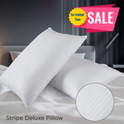 Ameha Stripe Filled Pillows Dream Sleep Premier Hotel Quality Hypoallergenic Pillows Anti Allergy Soft Quilted Pillow Pair - thumbnail 5