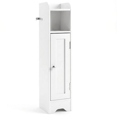 Bathroom Cabinet With Door Toilet Paper Holder Stand With Adjustable Shelves - image 1