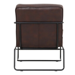 Thehotsale Vintage-Style Chair Pu Leather Armchairs With Black Metal Frame For  Living Room In Brown - thumbnail 6