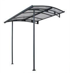 Canopia By Palram Vega 2000 Aluminium Grey Door Canopy, (H)26.1Cm (W)200.5Cm (D)199.6Cm