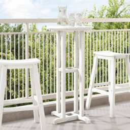 Berkfield Bar Table White 55 X 55 X 107 Cm Hdpe - thumbnail 1