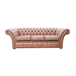 Chesterfield 3 Seater Sofa Settee Etna Bourbon Brown Leather In Balmoral Style - thumbnail 1