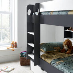 Bedmaster Olly Grey And White Storage Bunk Bed Without Drawer With Pocket Mattresses - thumbnail 6
