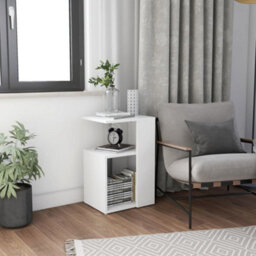 Vidaxl Side Table White 36X30X56 Cm Engineered Wood